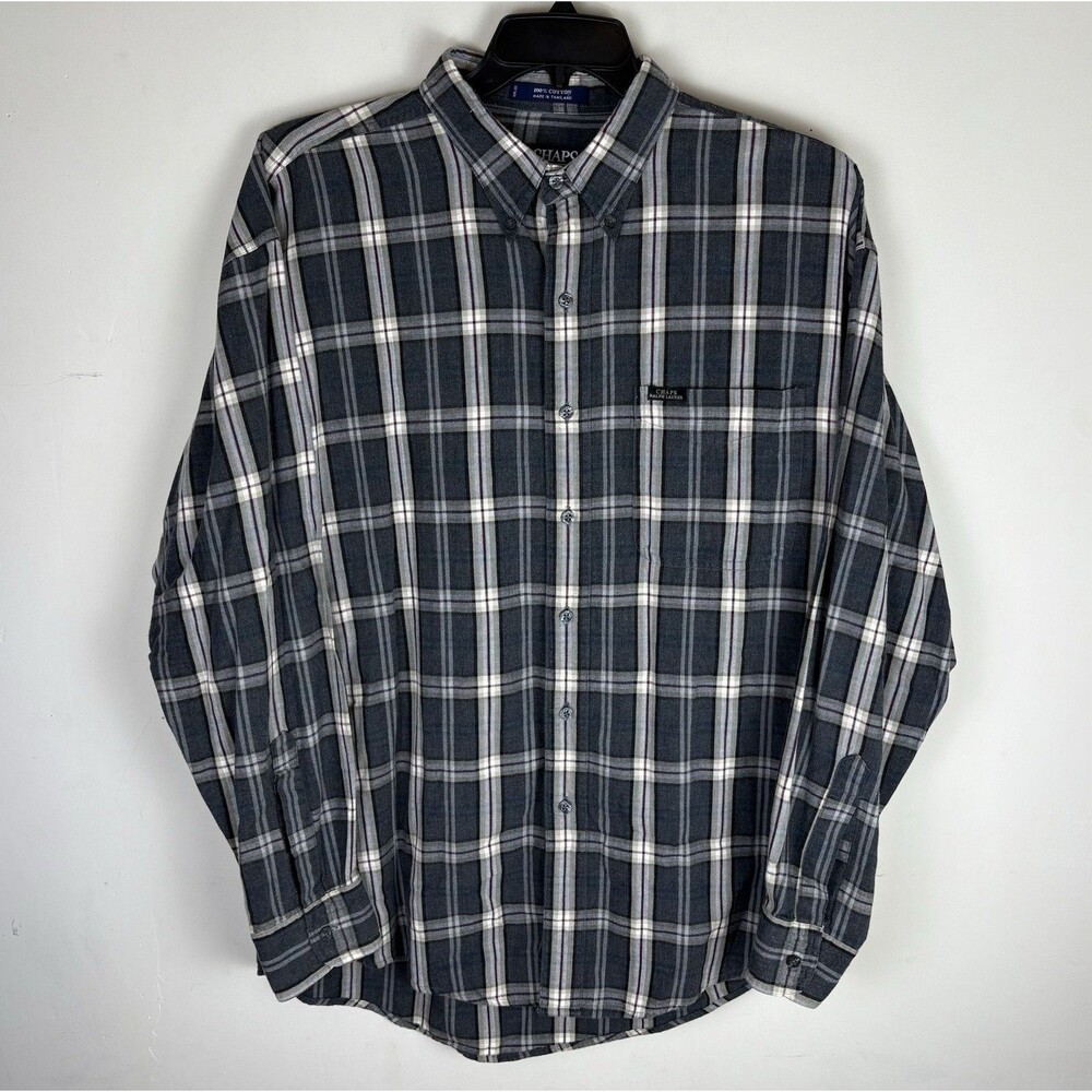 Vintage 90s Chaps Ralph Lauren Flannel Shirt / Plaid / Button Up / Size Large